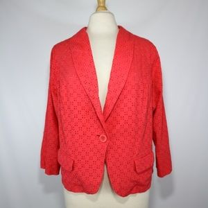 Torrid Poppy Red Eyelet Blazer